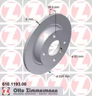 Zimmermann 610.1193.00 - Гальмівний диск autozip.com.ua