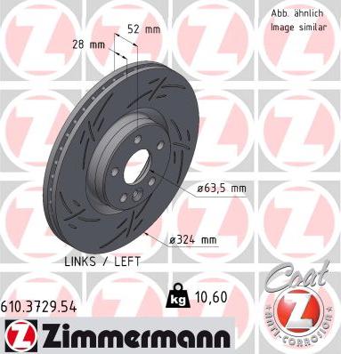 Zimmermann 610.3729.54 - Гальмівний диск autozip.com.ua