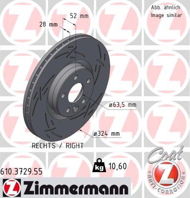 Zimmermann 610.3729.55 - Гальмівний диск autozip.com.ua