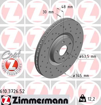Zimmermann 610.3726.52 - Гальмівний диск autozip.com.ua