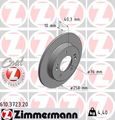 Zimmermann 610.3723.20 - Гальмівний диск autozip.com.ua