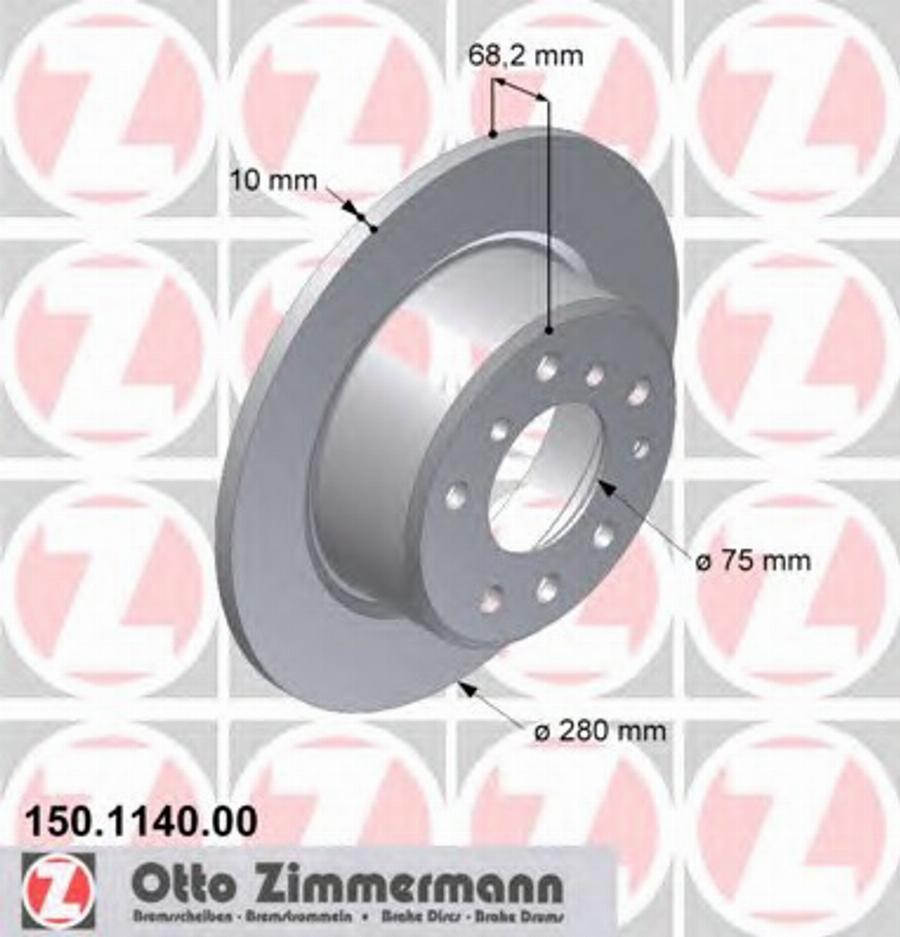 Zimmermann 150114000 - Гальмівний диск autozip.com.ua
