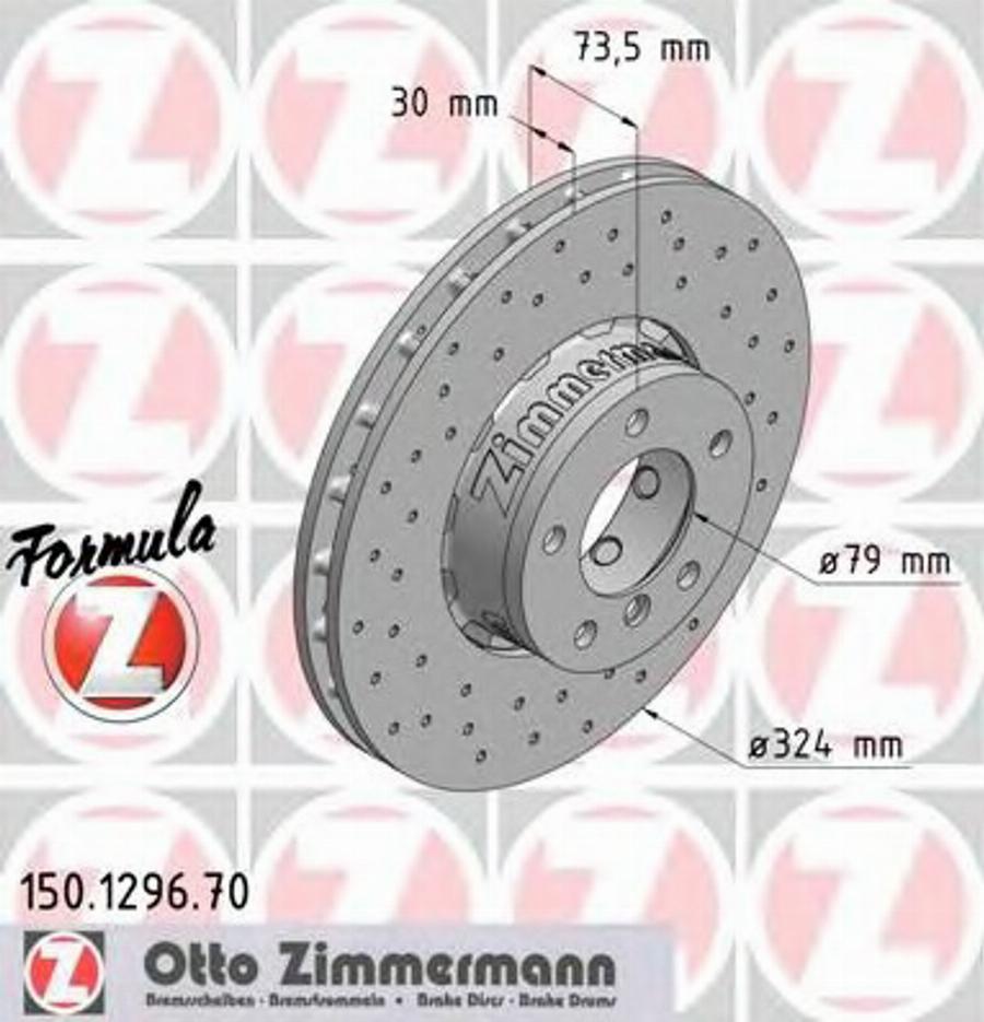 Zimmermann 150.1296.70 - Гальмівний диск autozip.com.ua