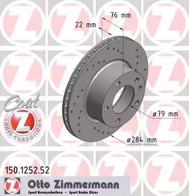 Zimmermann 150.1252.52 - Гальмівний диск autozip.com.ua