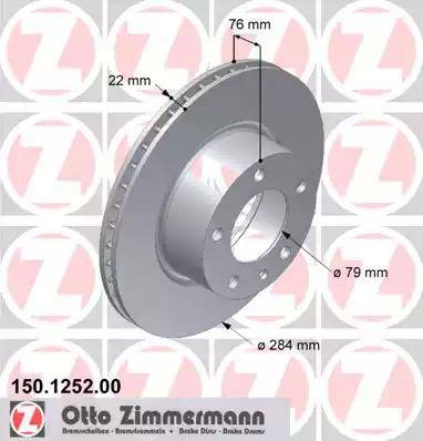 Zimmermann 150.1252.00 - Гальмівний диск autozip.com.ua