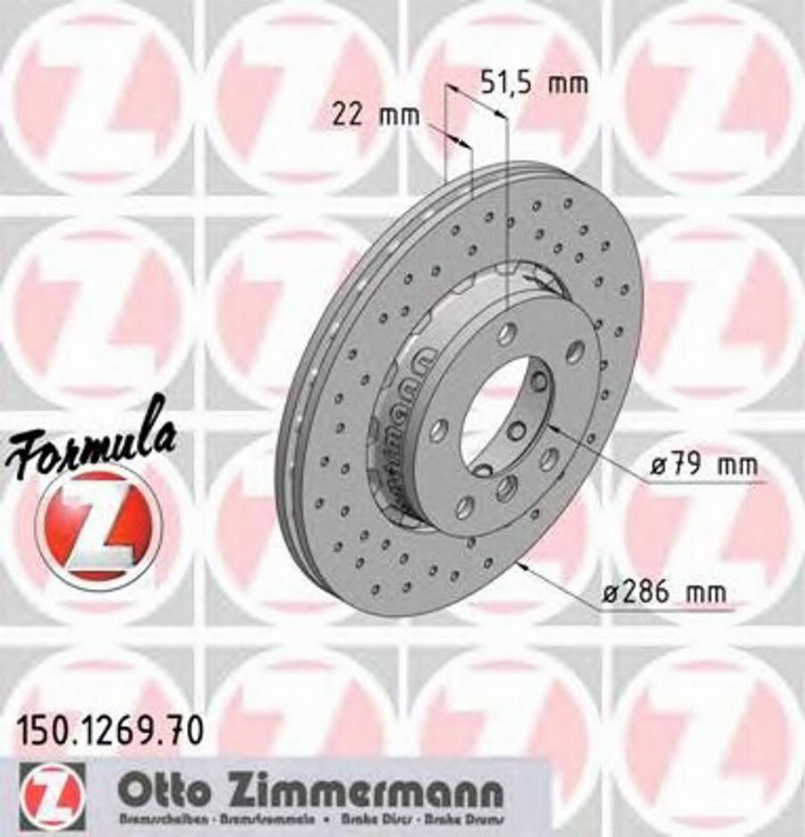 Zimmermann 150.1269.70 - Гальмівний диск autozip.com.ua