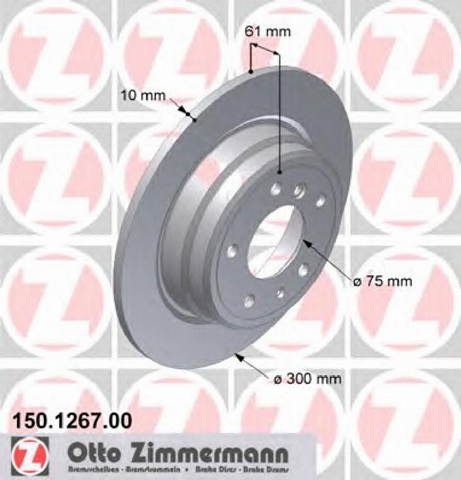 Zimmermann 150 1267 00 - Гальмівний диск autozip.com.ua