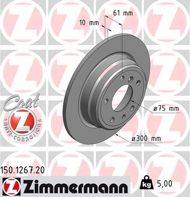 Zimmermann 150.1267.20 - Гальмівний диск autozip.com.ua