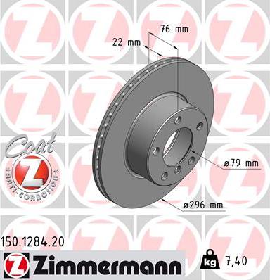 Zimmermann 150.1284.20 - Гальмівний диск autozip.com.ua