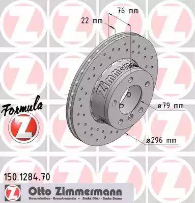 Zimmermann 150.1284.70 - Гальмівний диск autozip.com.ua