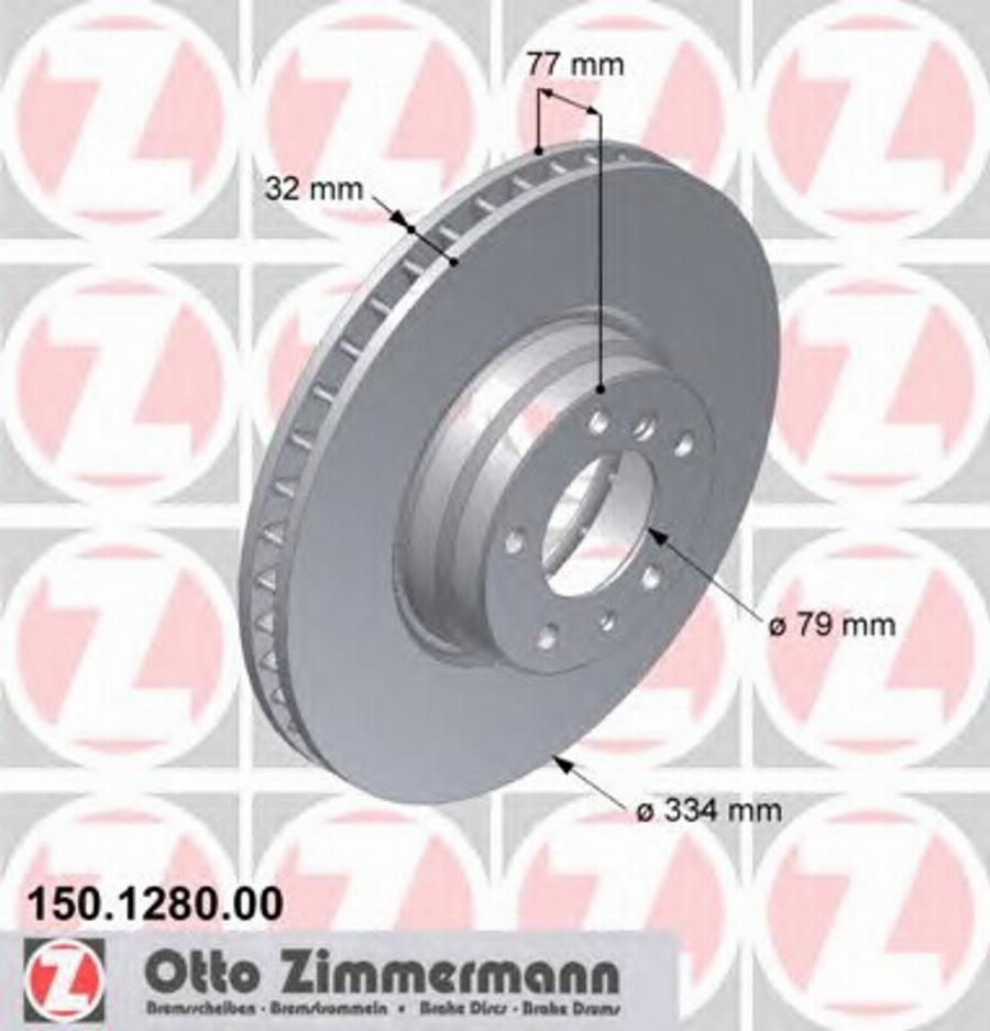 Zimmermann 150 1280 00 - Гальмівний диск autozip.com.ua