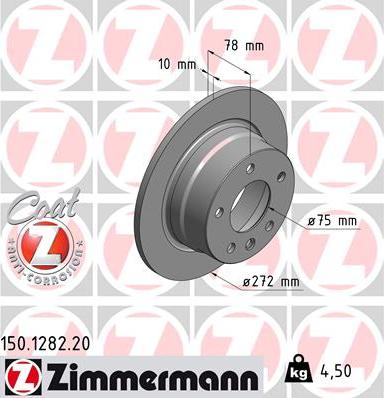 Zimmermann 150.1282.20 - Гальмівний диск autozip.com.ua