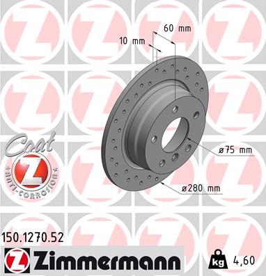 Zimmermann 150.1270.52 - Гальмівний диск autozip.com.ua