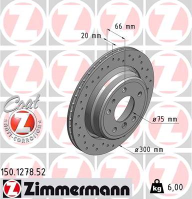 Zimmermann 150.1278.52 - Гальмівний диск autozip.com.ua