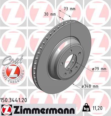 Zimmermann 150.3441.20 - Гальмівний диск autozip.com.ua