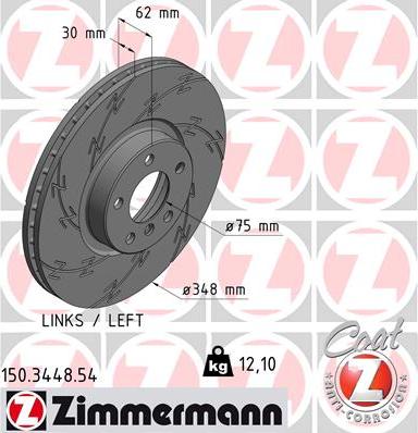 Zimmermann 150.3448.54 - Гальмівний диск autozip.com.ua