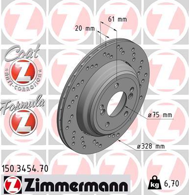 Zimmermann 150.3454.70 - Гальмівний диск autozip.com.ua