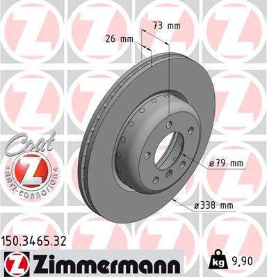 Zimmermann 150.3465.32 - Гальмівний диск autozip.com.ua