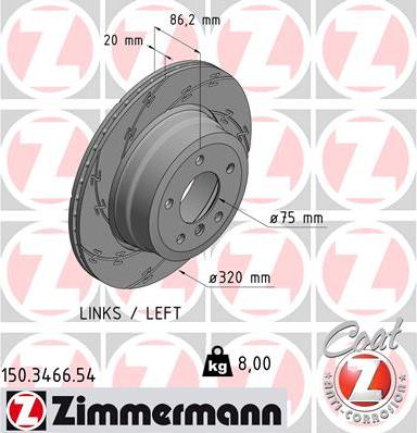 Zimmermann 150.3466.54 - Гальмівний диск autozip.com.ua
