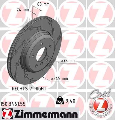 Zimmermann 150.3461.55 - Гальмівний диск autozip.com.ua