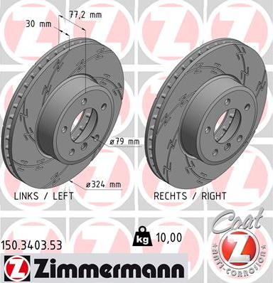 Zimmermann 150.3403.53 - Гальмівний диск autozip.com.ua