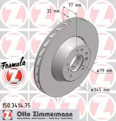 Zimmermann 150.3414.75 - Гальмівний диск autozip.com.ua