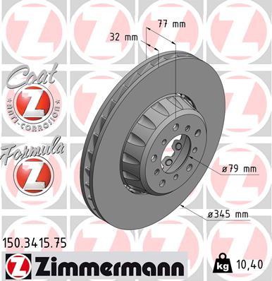 Zimmermann 150.3415.75 - Гальмівний диск autozip.com.ua