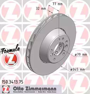 Zimmermann 150.3413.75 - Гальмівний диск autozip.com.ua