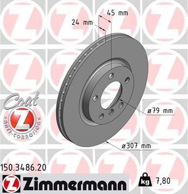 Zimmermann 150.3486.20 - Гальмівний диск autozip.com.ua