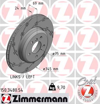 Zimmermann 150.3480.54 - Гальмівний диск autozip.com.ua