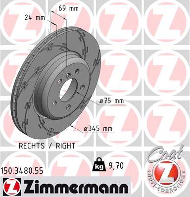 Zimmermann 150.3480.55 - Гальмівний диск autozip.com.ua