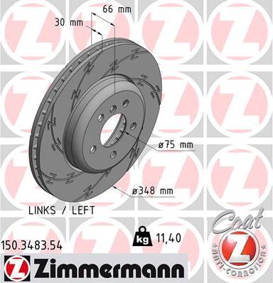 Zimmermann 150.3483.54 - Гальмівний диск autozip.com.ua