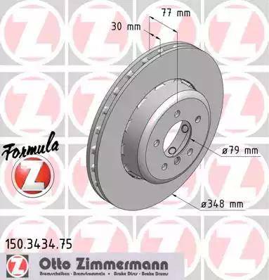 Zimmermann 150.3434.75 - Гальмівний диск autozip.com.ua