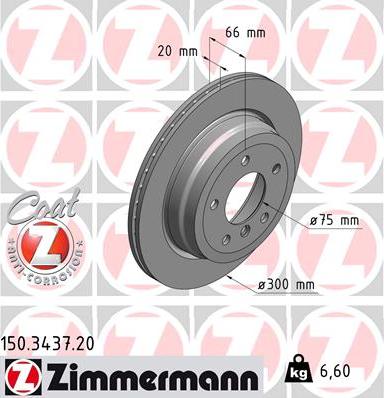 Zimmermann 150.3437.20 - Гальмівний диск autozip.com.ua