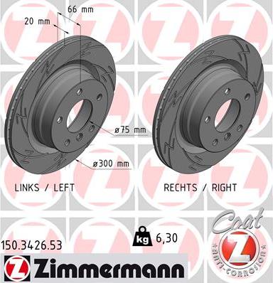 Zimmermann 150.3426.53 - Гальмівний диск autozip.com.ua