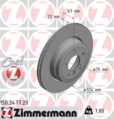 Zimmermann 150.3477.20 - Гальмівний диск autozip.com.ua