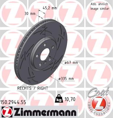 Zimmermann 150.2944.55 - Гальмівний диск autozip.com.ua