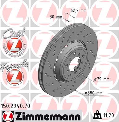 Zimmermann 150.2940.70 - Гальмівний диск autozip.com.ua