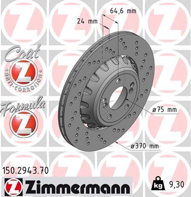 Zimmermann 150.2943.70 - Гальмівний диск autozip.com.ua