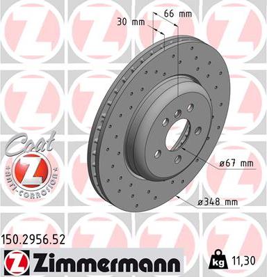 Zimmermann 150.2956.52 - Гальмівний диск autozip.com.ua