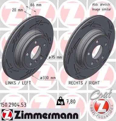 Zimmermann 150.2904.53 - Гальмівний диск autozip.com.ua