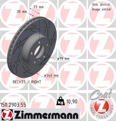 Zimmermann 150.2903.55 - Гальмівний диск autozip.com.ua