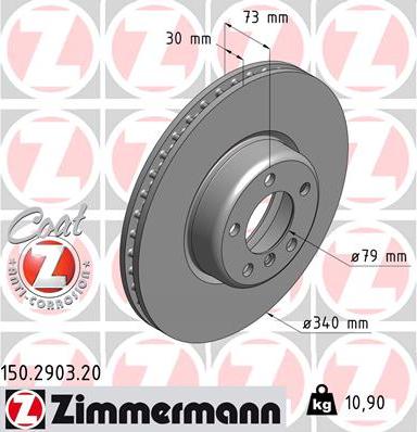 Zimmermann 150.2903.20 - Гальмівний диск autozip.com.ua