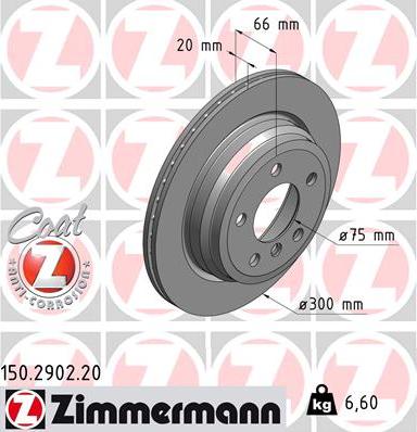 Zimmermann 150.2902.20 - Гальмівний диск autozip.com.ua