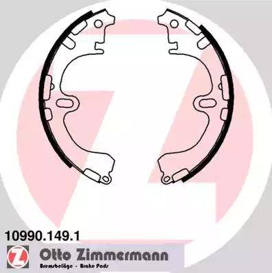 Zimmermann 10990.149.1 - Комплект гальм, барабанний механізм autozip.com.ua
