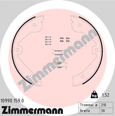 Zimmermann 10990.159.0 - Комплект гальм, ручник, парковка autozip.com.ua