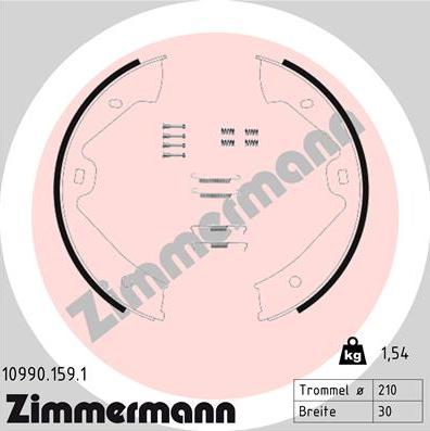Zimmermann 10990.159.1 - Комплект гальм, ручник, парковка autozip.com.ua