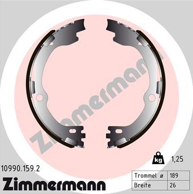 Zimmermann 10990.159.2 - Комплект гальм, ручник, парковка autozip.com.ua