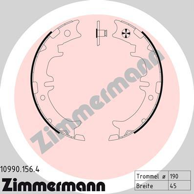 Zimmermann 10990.156.4 - Комплект гальм, ручник, парковка autozip.com.ua