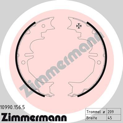 Zimmermann 10990.156.5 - Комплект гальм, ручник, парковка autozip.com.ua